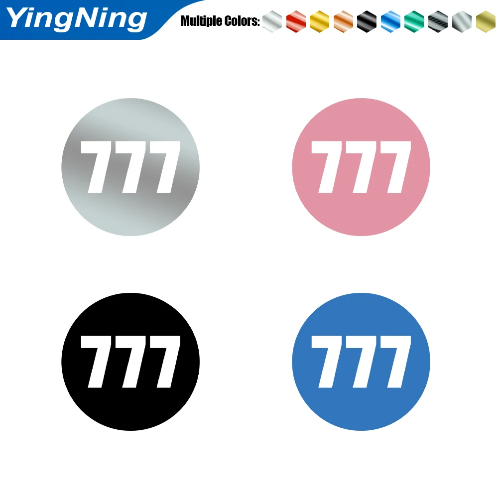 Lucky Angel Number 777 Car Sticker Vinyl Racing Digit Decal Waterproof Motorcycle Helmet Auto Body Window Exterior Decoration