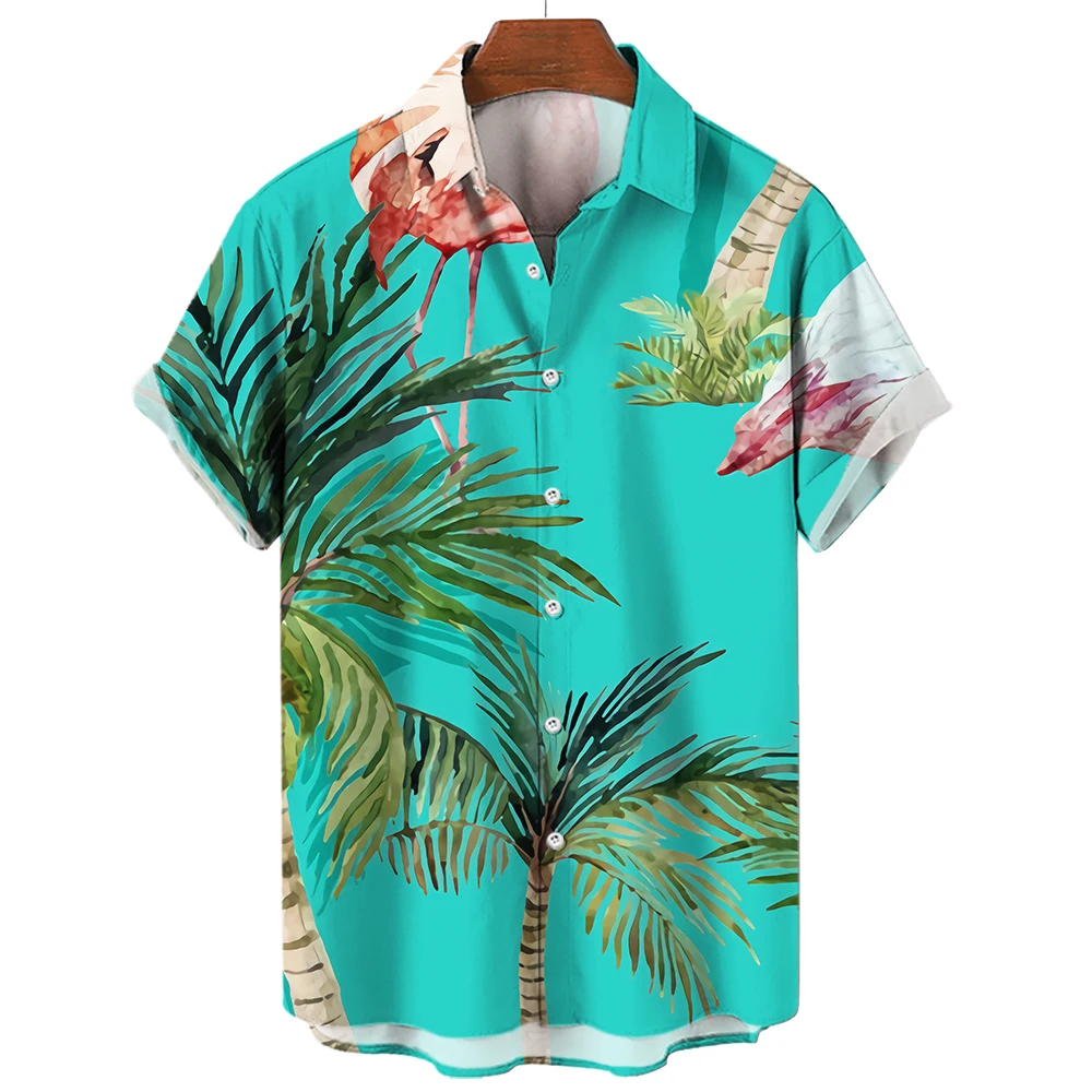 

Seaside Casual Tropical Botanical Print Men's and Women's Shirt Pattern Design Short Sleeve Shirt Button Up Shirt Tops