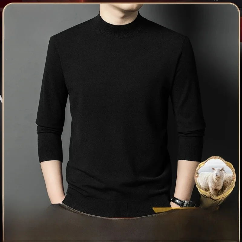 

Pierre Cardin Men's High-end Wool Sweater Spring Autumn New f High Collar Knitted Faion Color Base Layer irt