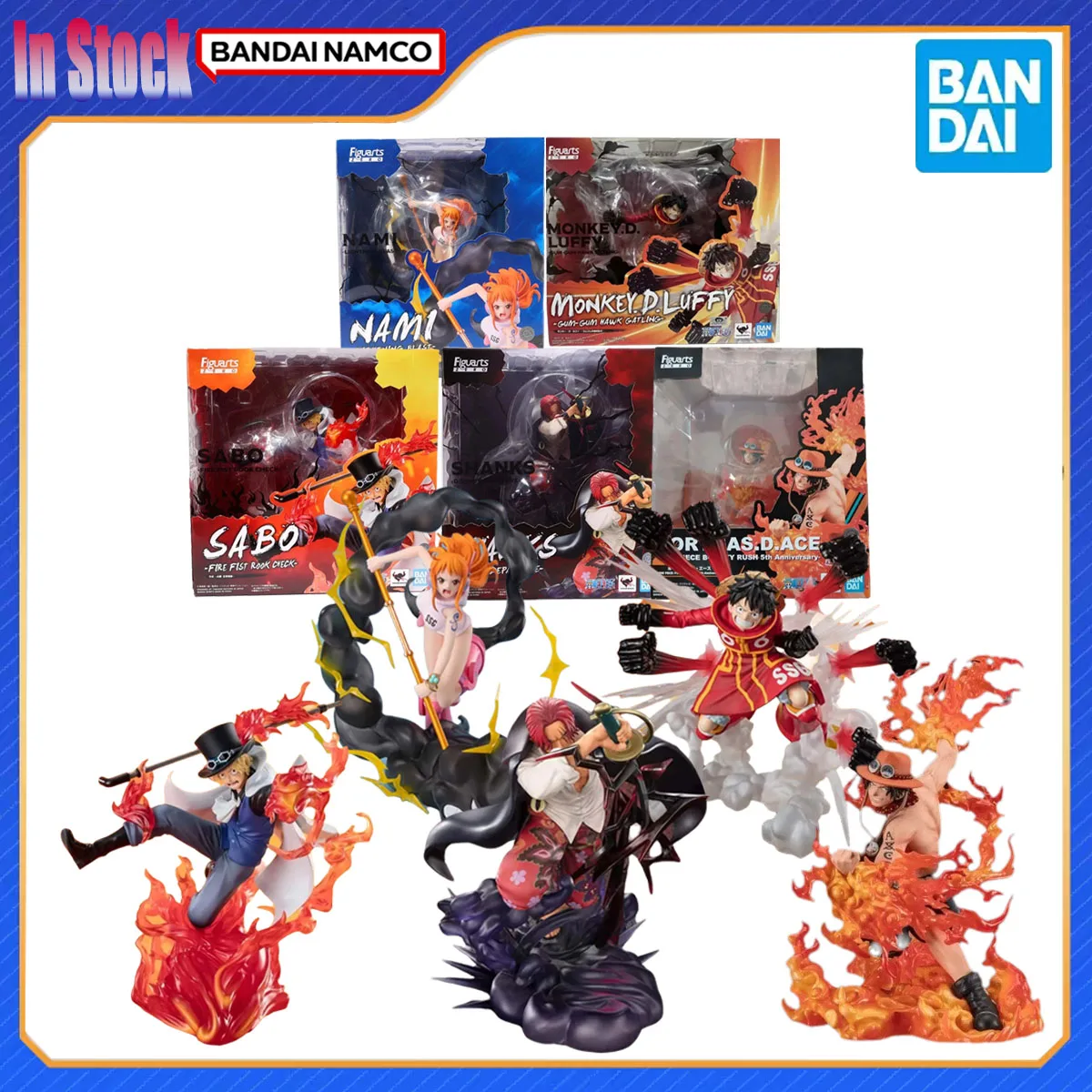 

Оригинальная фигурка Bandai ZERO Luffy Gum Hawk Nami Lightning Sabo Fire Shanks Divine Bounty, наборы моделей экшн-фигурок