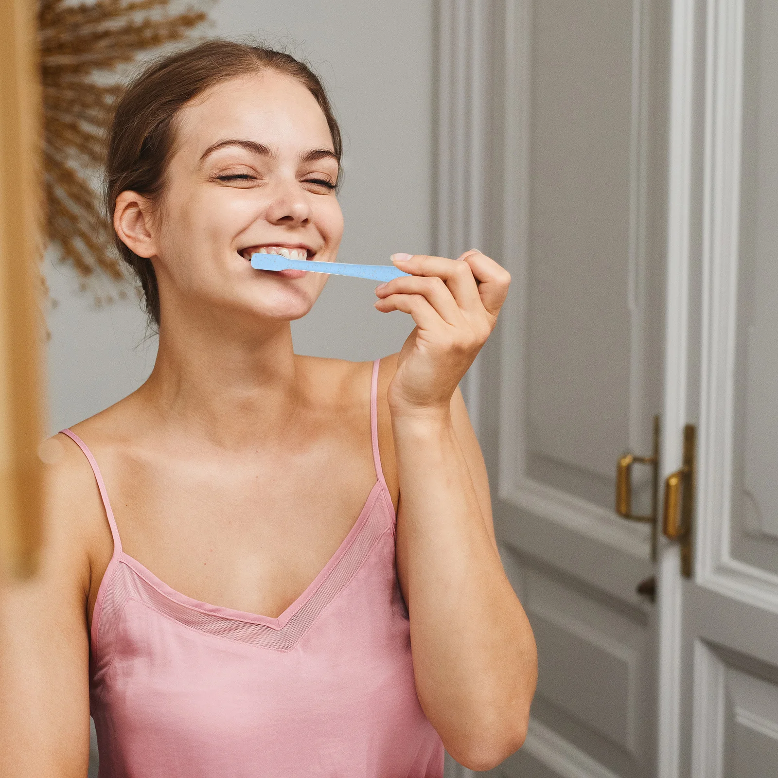 12Pcs Bamboo Charcoal Toothbrushes Soft Bristles Wheat Straw Handle Portable Travel Toothbrush Household Adults Oral Care Tool