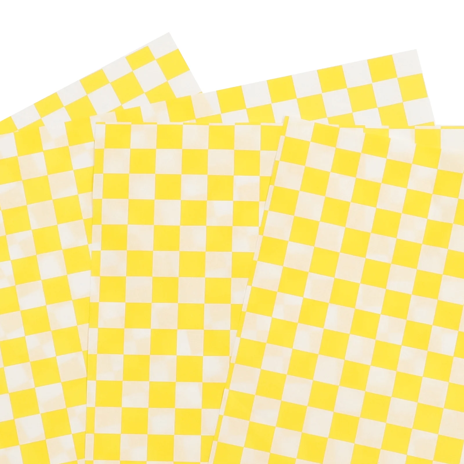 50 Sheets Wrapping Paper Checkerboard Rice Ball Bento Baking Bread Mat Grease-proof Sandwich Biscuit Yellow Cheese