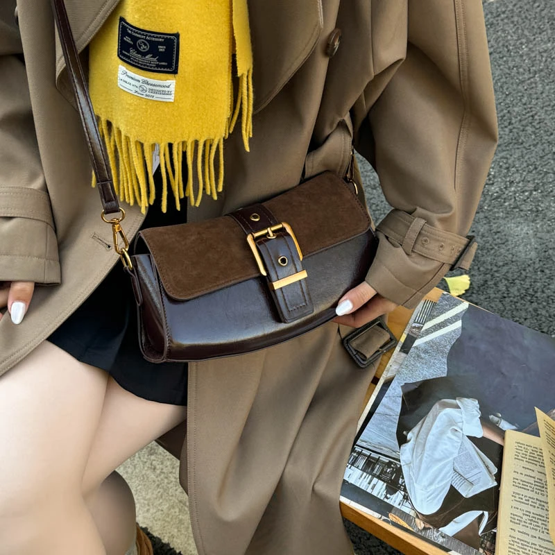 

Autumn Winter New Women's Buckle Zipper Waterproof Mini Crossbody Bag PU Leather Travel Office Multi-Purpose Bags