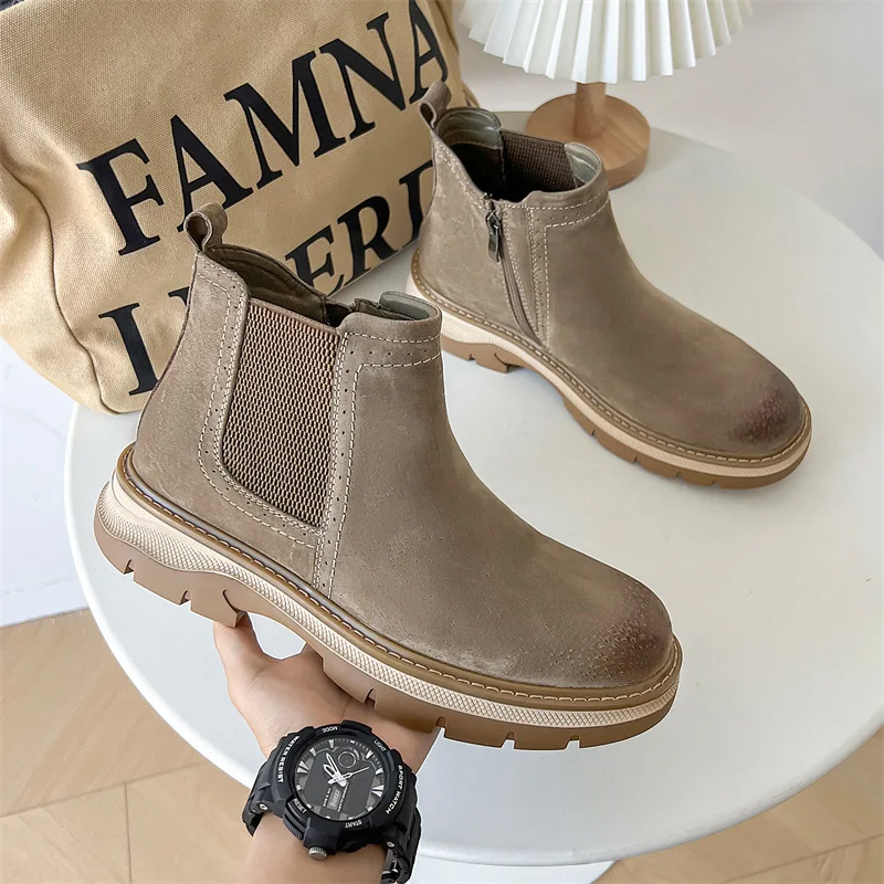 Handmade New High Quality Men Ankle Boots Real Leather Shoes Dress Tooling Boots Vintage British Outdoor Chelsea Boots