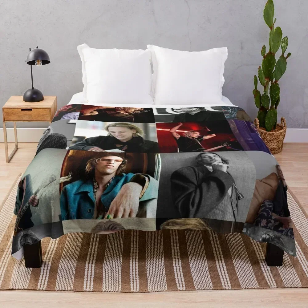 Jamie Campbell Bower Collage Throw Blanket halloween Decoratives Luxury Designer Blankets