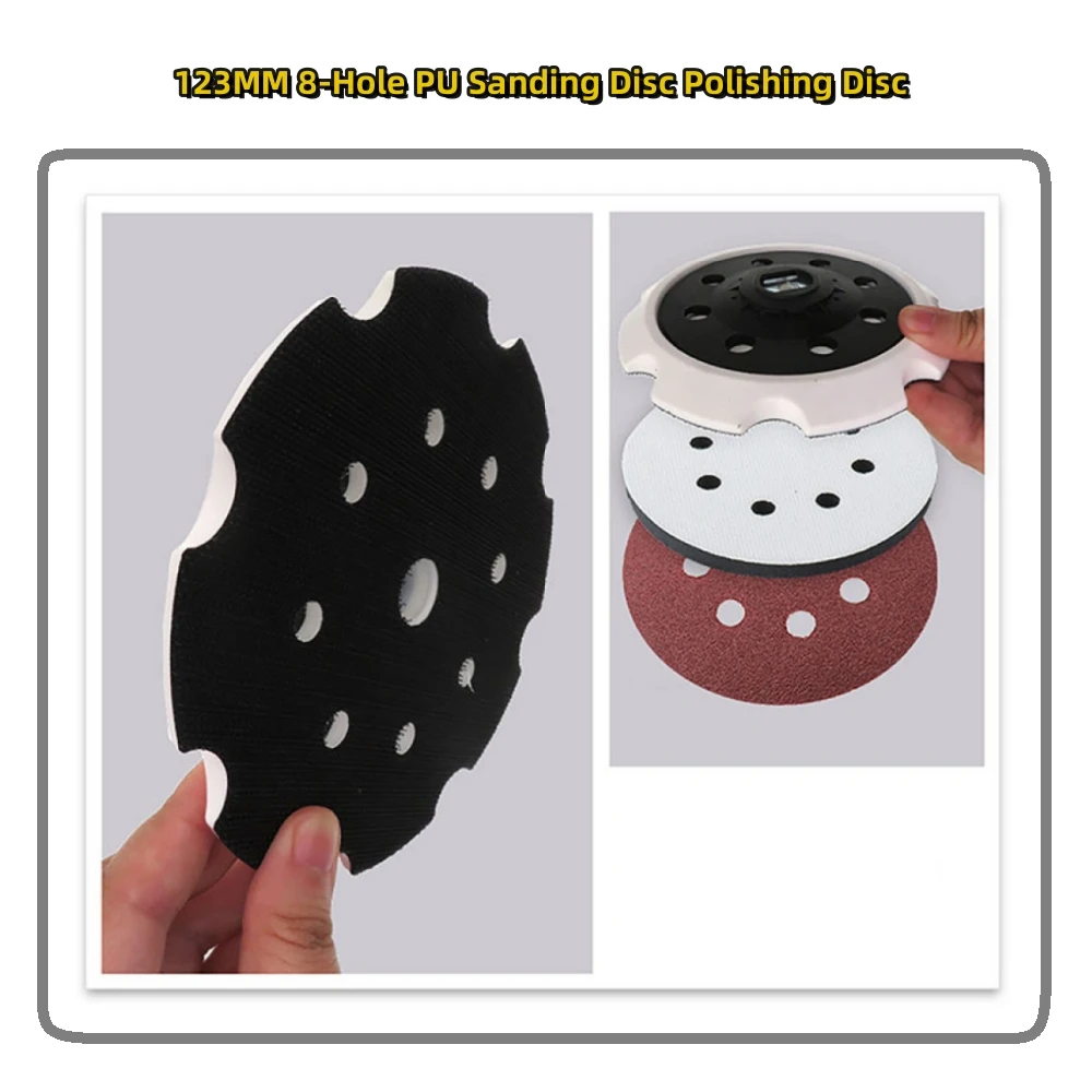 5 Inch 8-Hole Octagonal PU Polishing Disc Sanding Disc Backing Pad Self-Adhesive Sandpaper Polishing Disc Base