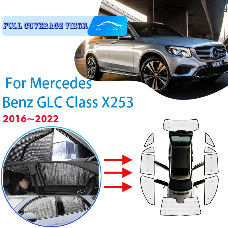 

Full Covers Sunshades ForMercedes Benz GLC Class X253 2016~2022 Car Accessories Sun Protection Windshields Side Window Visor