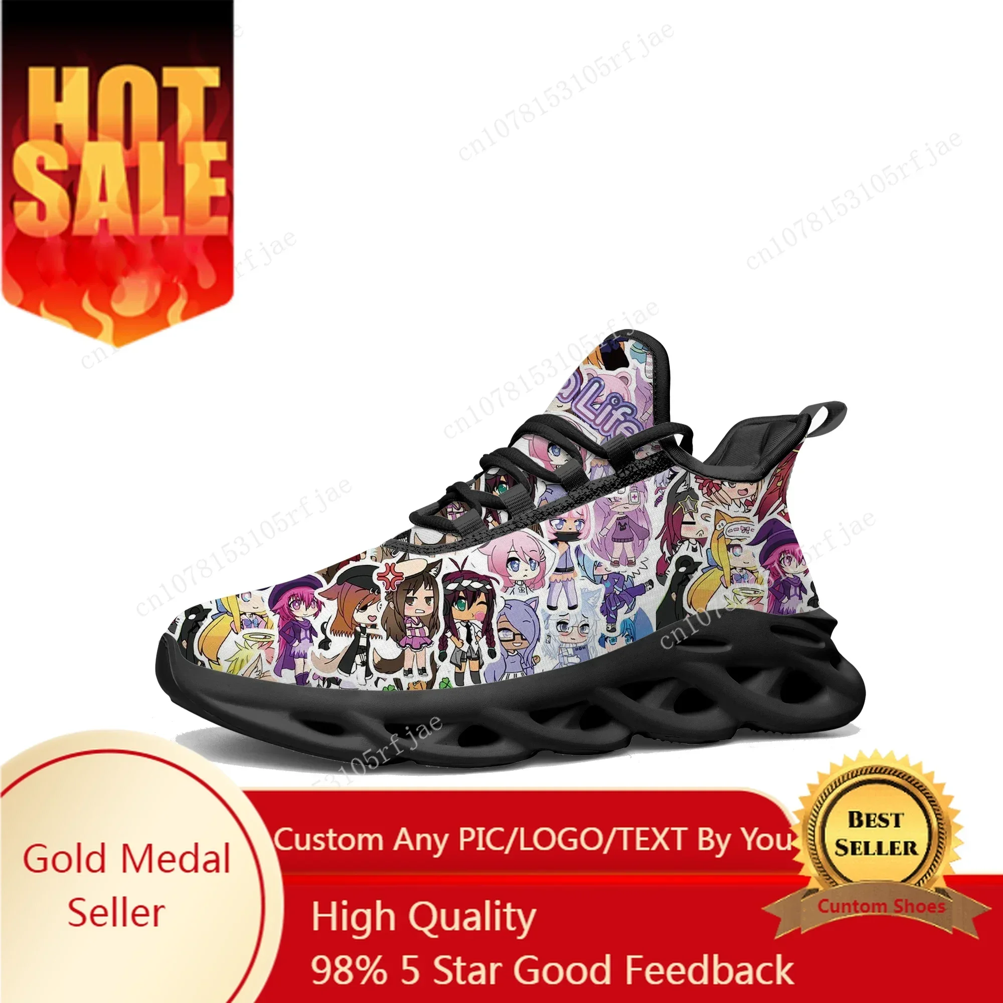 

Gacha Life Flats Sneakers Cartoon Game Mens Womens Sports Running Shoes Fashion Tailor Made Lace Up Shoes