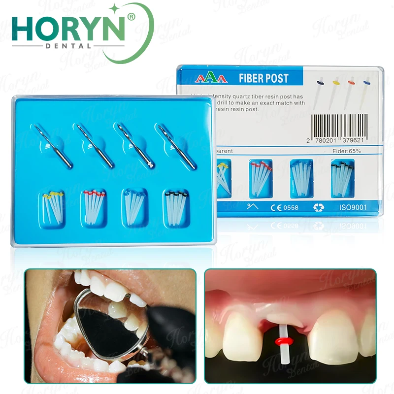 

20Pcs/Box Dental Fiber Post Drills Straight/Screw Thread Quartz Glass Pile Kit Root Canal Restorative Materials