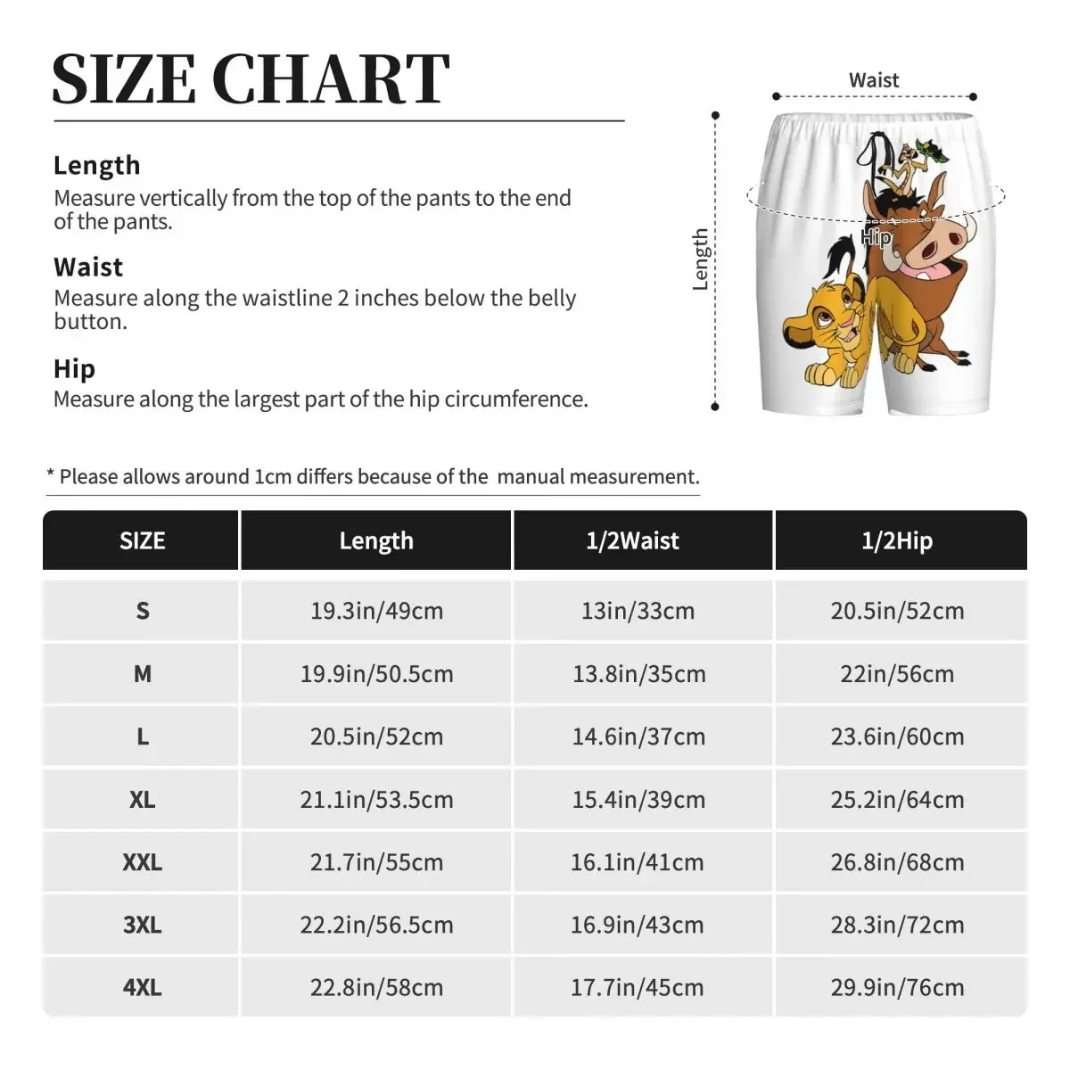 シンバザキングライオン-男性用パジャマ,スリーピングショーツ,タイモンとプンバラウンジ,ポケット付き巾着パジャマ,カスタムメイド
