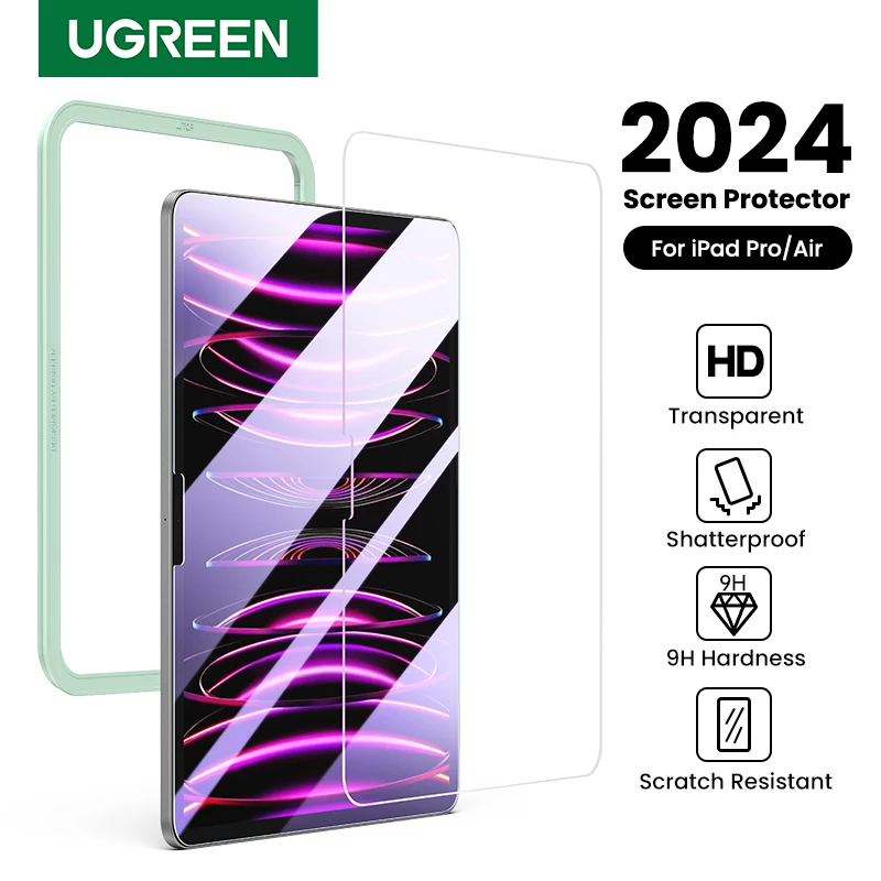 UGREEN For iPad Pro 13 2024 Glass Screen Protector for iPad Air  11 13 2024 5 4 2022 2021 2020 Tempered Glass Film HD Films 1PCS