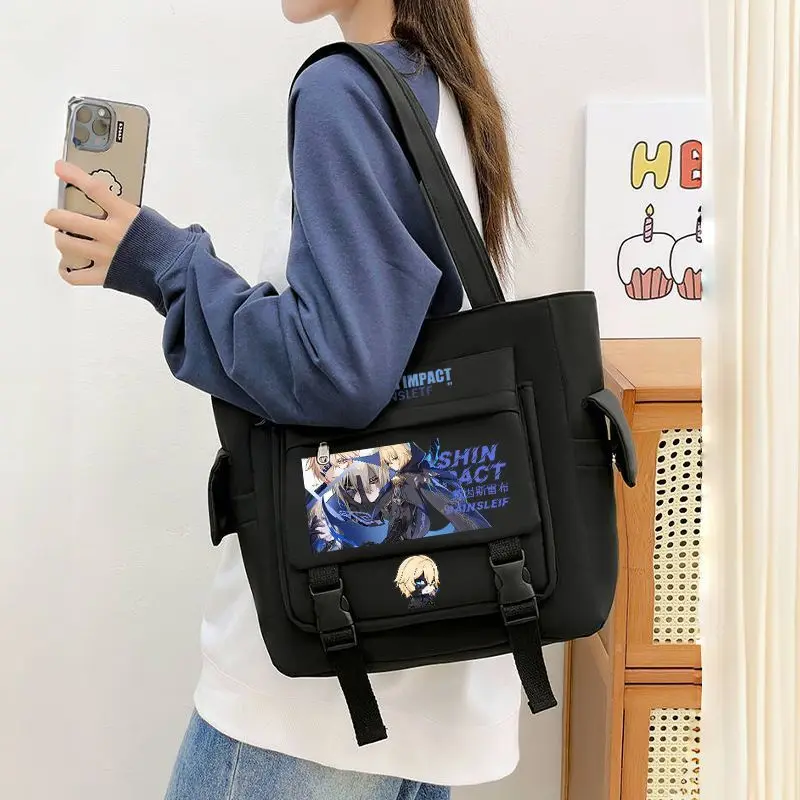 حقيبة يد Genshin Impact بكتف واحد من Funina كارتونية خفيفة الوزن للأولاد والبنات والطلاب في المدارس المتوسطة والثانوية متعددة الطبقات #5