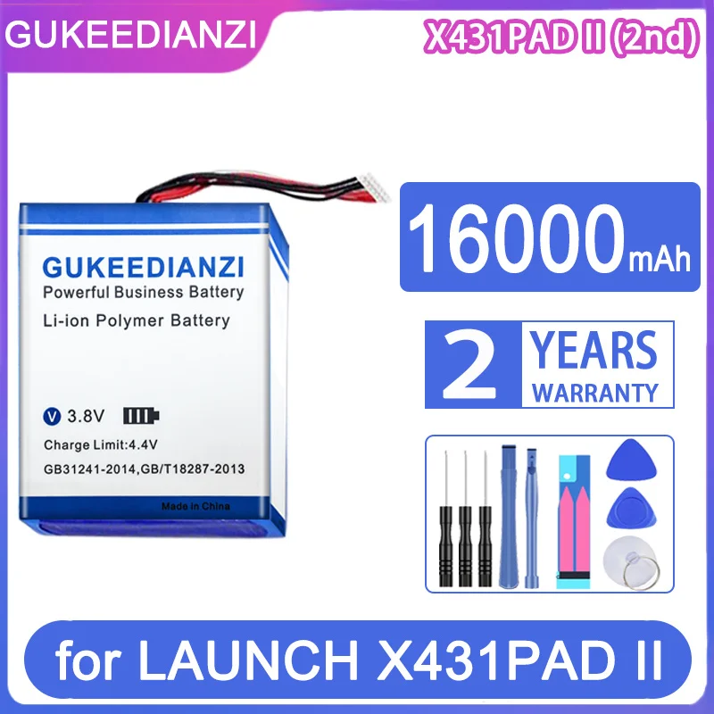 GUKEEDIANZI Replacement Battery 16000mAh for LAUNCH X431PAD II 2 X431 PAD2