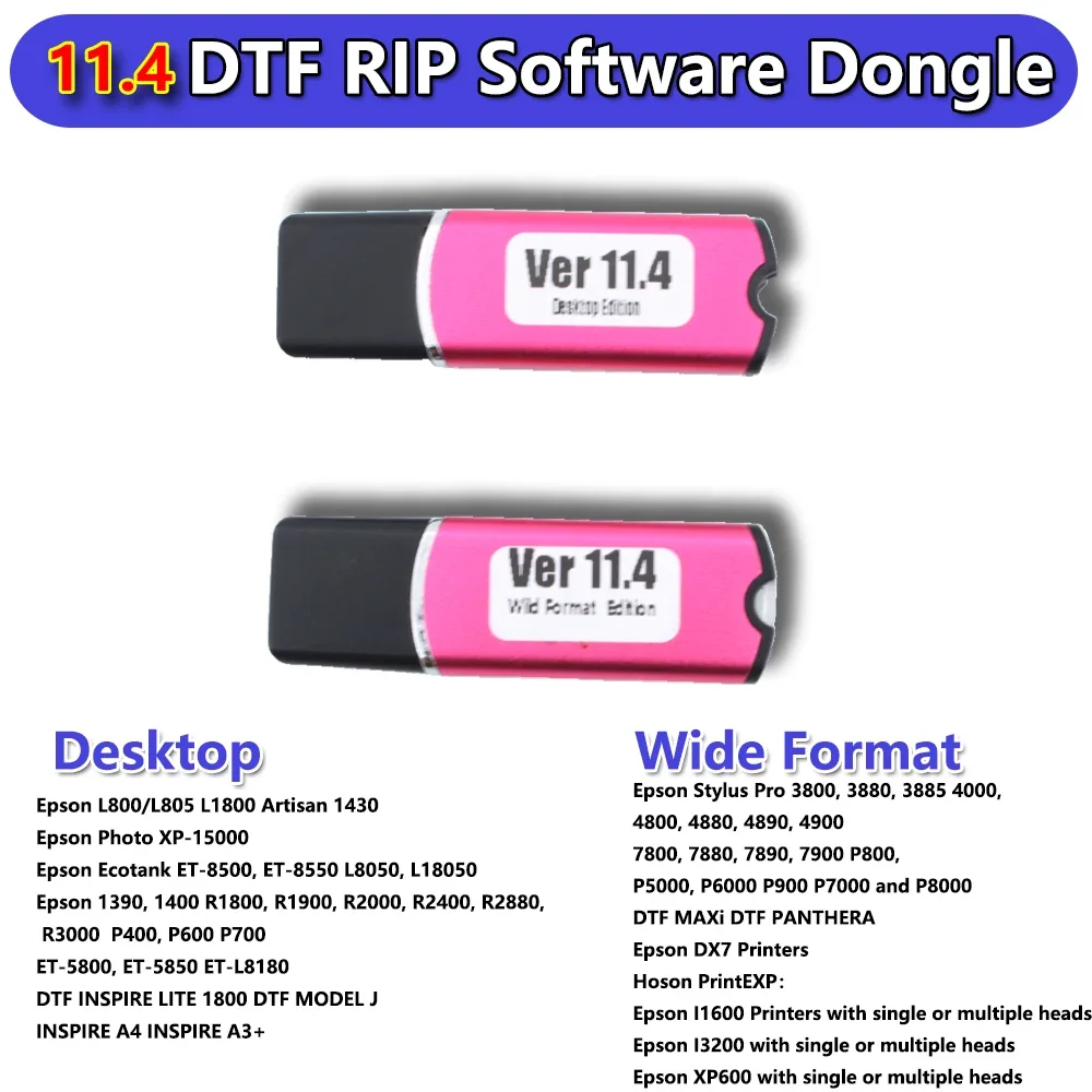 11.4 DTF RIP Software USB Dongle Key For Epson L18050 L8050 L8180 L1800 ET 5800 5850 Hoson i3200 i1600 P900 P7000 P6000 P5000