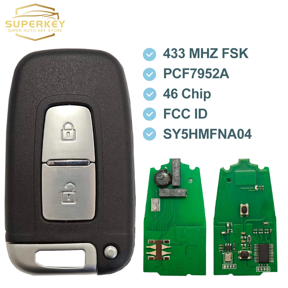 2 Buttons 433Mhz SY5HMFNA04 Smart Remote Key For Hyundai IX35 Tucson 2010 2011 2012 2013 For Kia Picanto 2011
