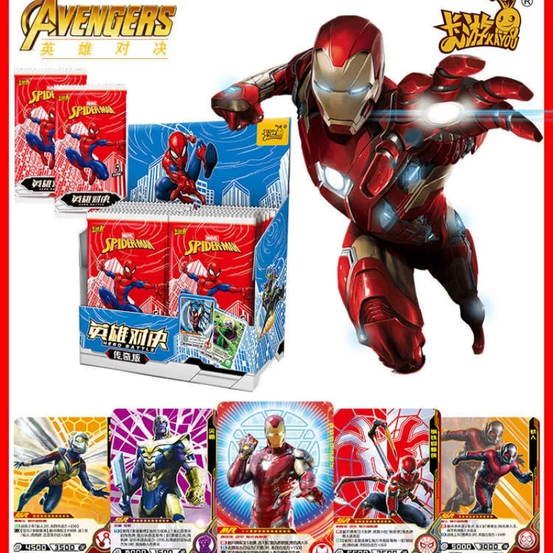 Echte Kayou Legendary Edition Card Series Iron Man Anime Randapparatuur Bordspel Kaartcollectie Hero Duel Speelgoedcadeaus voor kinderen