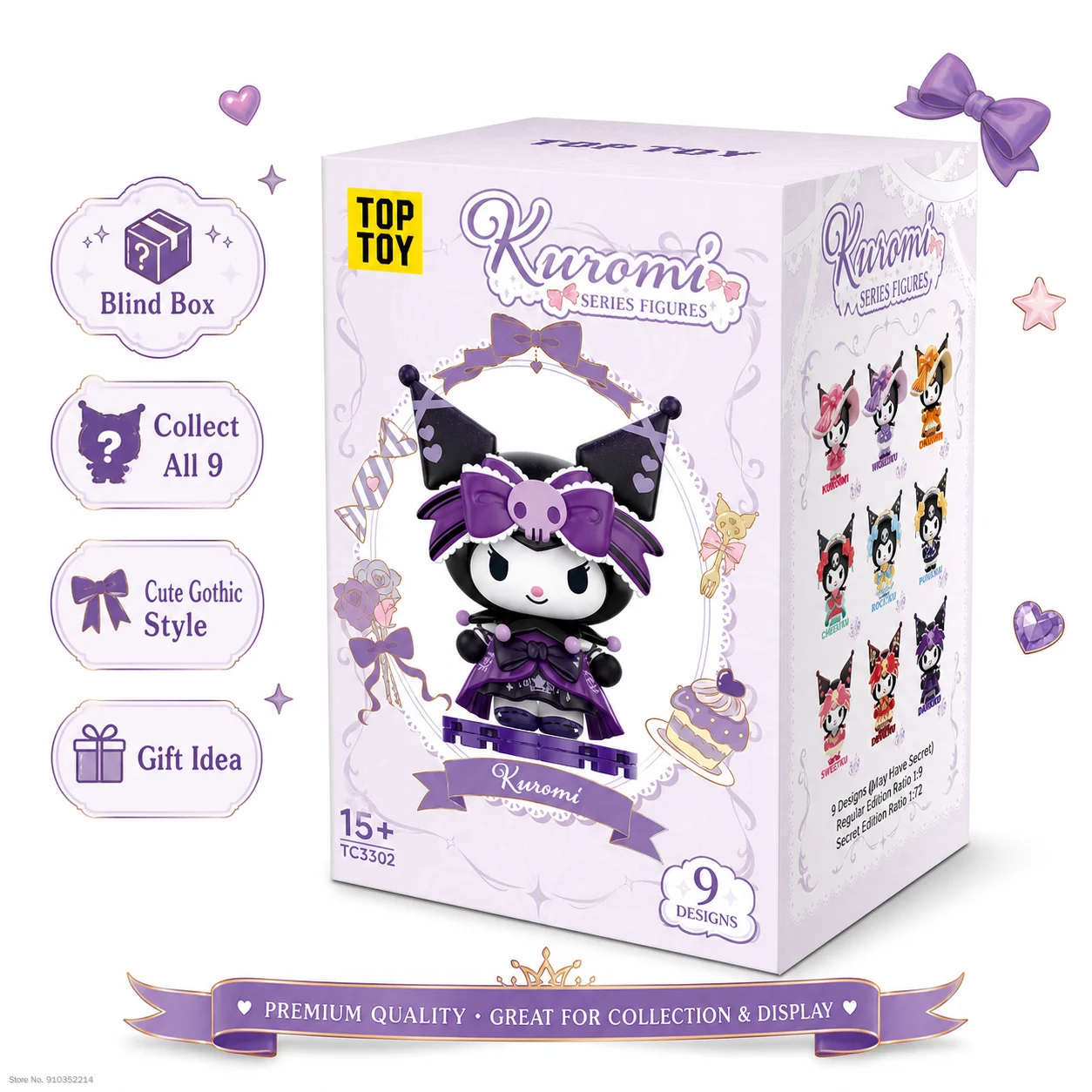 TOPTOY Kuromi Blind Box Sanrio Dream Party Serie Bausteinfigur Tischdekoration Niedliche Gothic-Kollektion Ausstellungsgeschenk