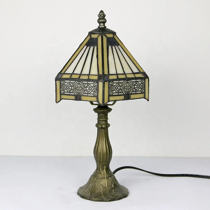 The Classical  8 Inch Dragonfly Rose  home Table Lamp    stained glass