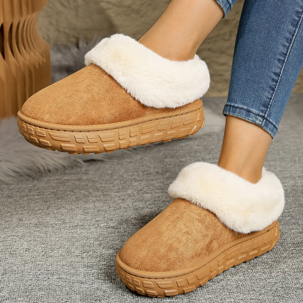 

Plus Size Flat Snow Boots for Women 2025 Winter Soft Thick-Soled Chunky Platform Casual Boots Warm Comfort Non Slip Ankle Boots
