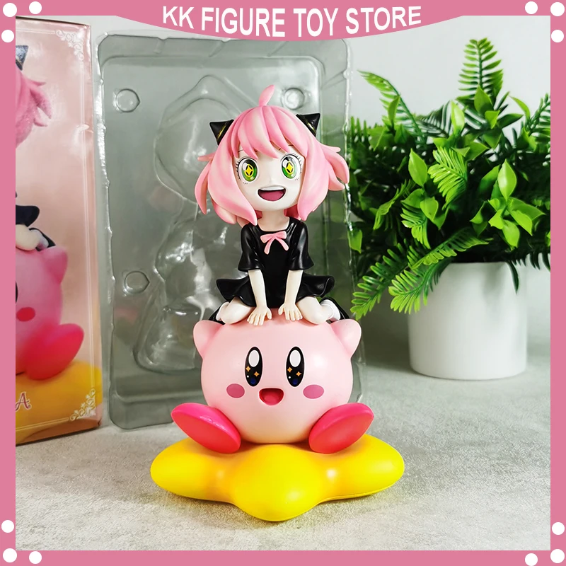 

19cm Spy×family Anya Forger Kirby Anime Figure Anya Forger Figure Kirby Figurine PVC Collection Model Desk Decoration toy gift