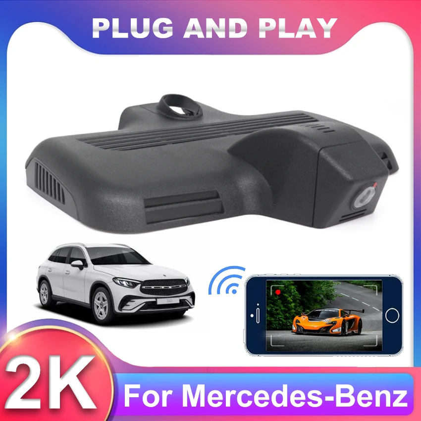 2K Dash Cam For Mercedes-Benz c300 AMG C63 C260 w205 For MB glc coupe x253 s205 GLC 250D AMG GLC43 2017-2020,2K Car DVR WIFI APP