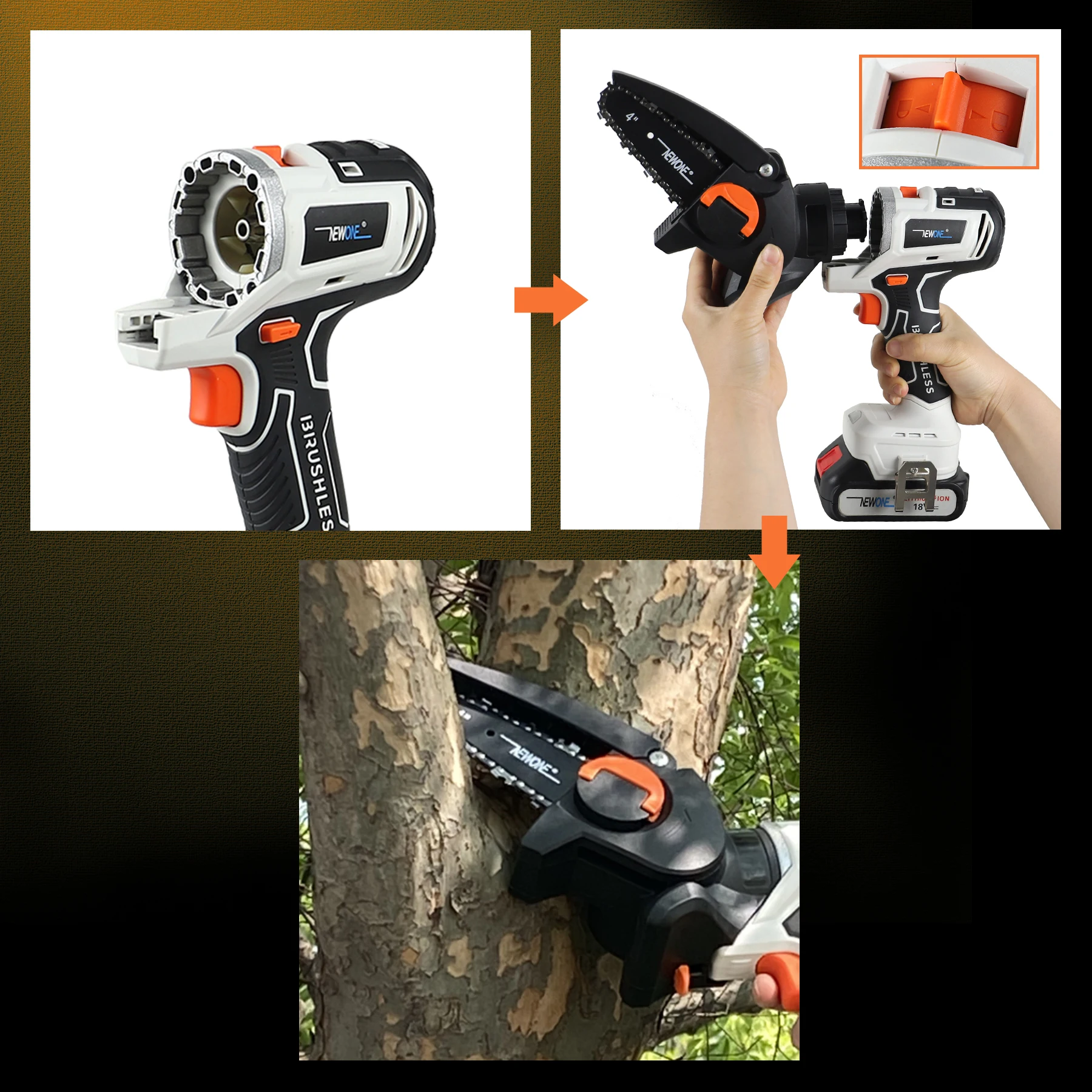 Imagem -06 - Motosserra Multi Ferramenta sem Escova Broca Oscilante Serra Alternativa e Circular Compatível para Makita 18v em 10 12-in1