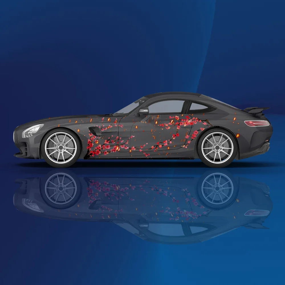 

Cherry Blossom Butterfly Car Vinyl Wraps Decal Self-adhesive PVC Sticker Suitable for Trucks SUV Decor Auto Accessories Gift