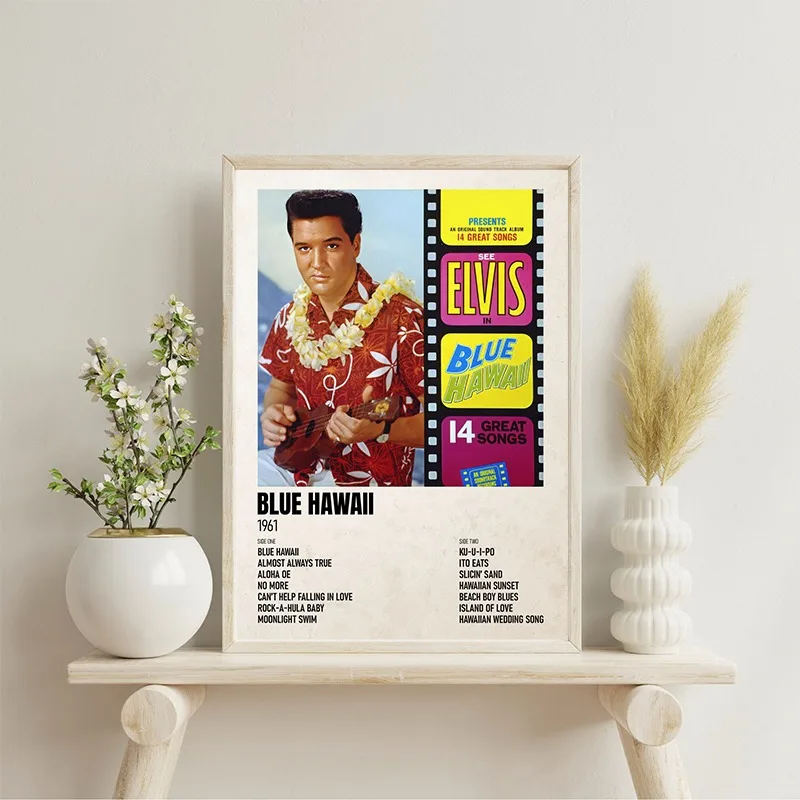 Famous Singer E-Elvis P-Presley Music Albums Posters and Prints Canvas Painting Wall Art Picture for Living Room Home Decor Gift