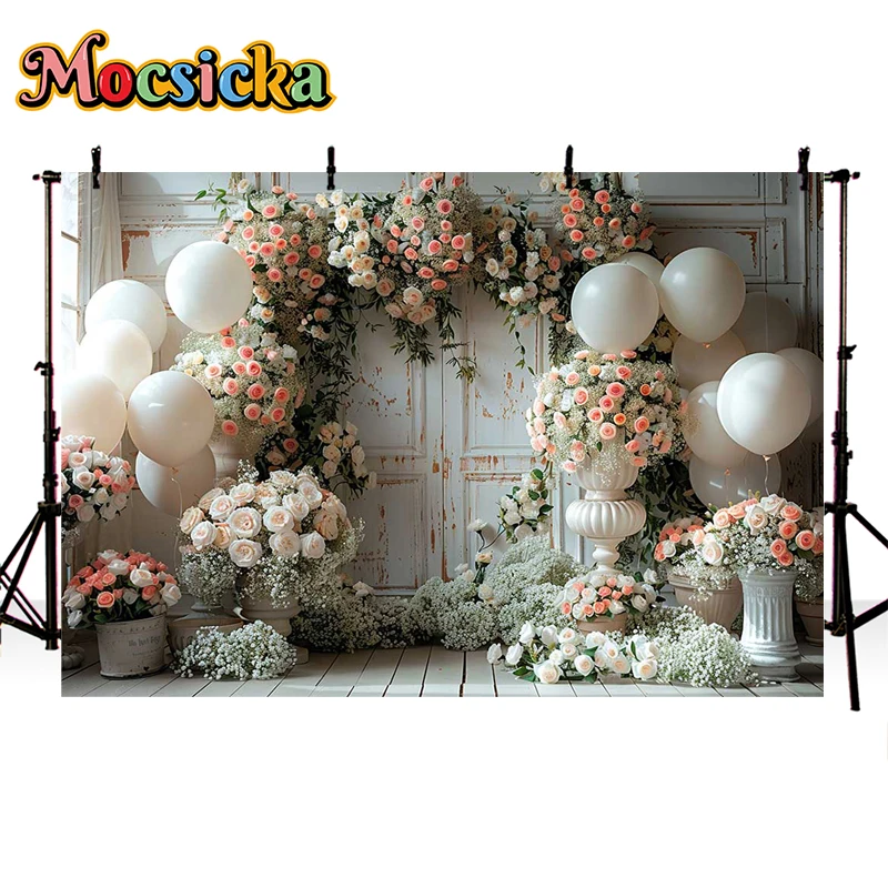 Mocsicka Photography Background Boho Floral Room Adult Birthday Wedding Maternity Portrait Decor Backdrop Photo Studio