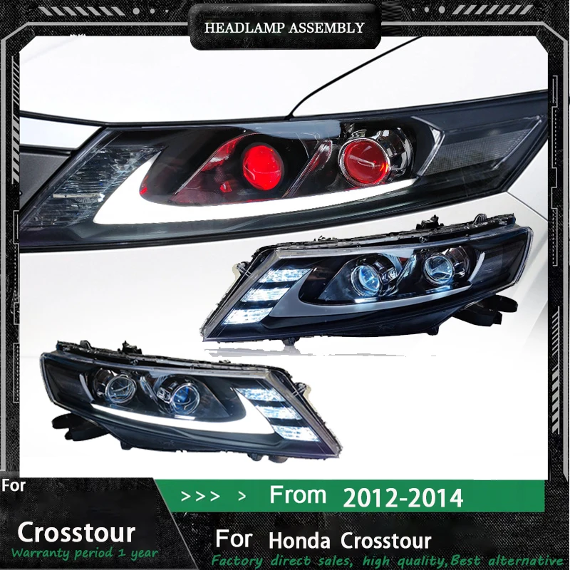 

Car Front lamp Headlight assembly For 2012-2014 Honda Crosstour DRL Daytime Running Light Turn signal 2pcs