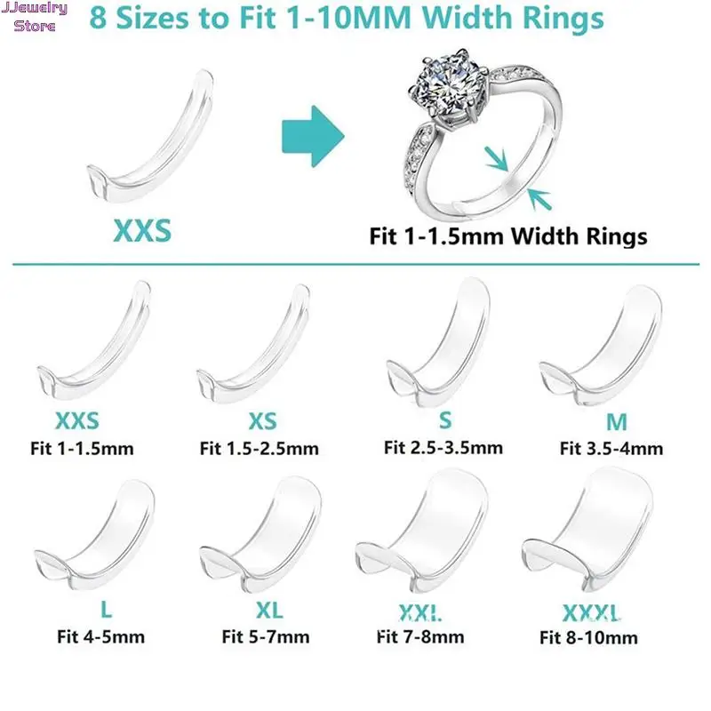 8 шт., силиконовые невидимые кольца для регулировки размера вашего кольца