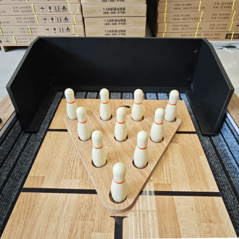 Solid Hardwood Shuffleboard with Sand Arc Slide Surface, Professional Competition Grade Indoor Sport Game