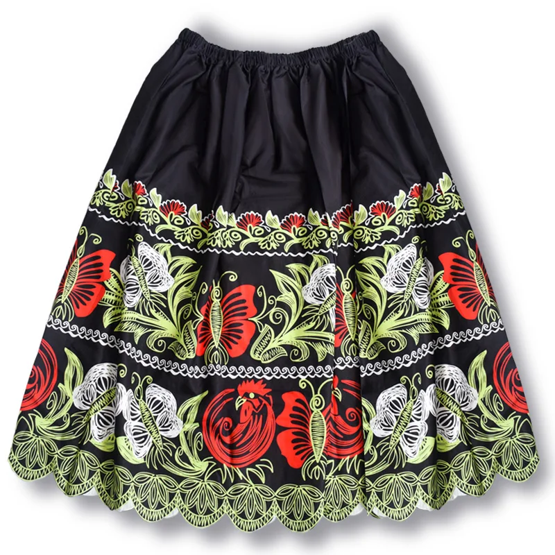 Latest Fashion Hawaiian Islander Guam Micronesia Design Polyester Floral Printed Skirt For Women