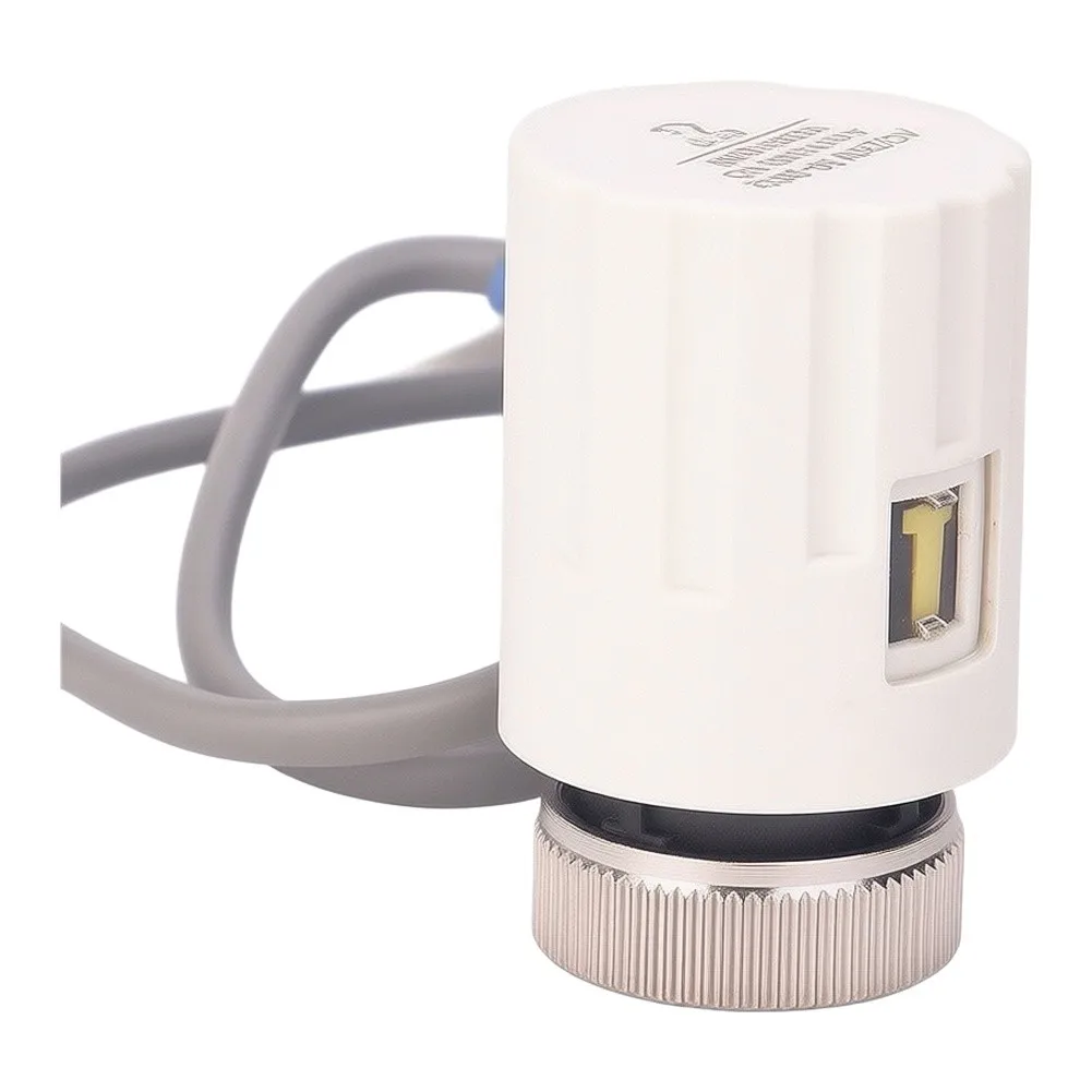 AC240V Electric Actuator Head for Floor Heating Manifold Systems M30x1.5 Thread PC Material 2W for Power 110N Output Force