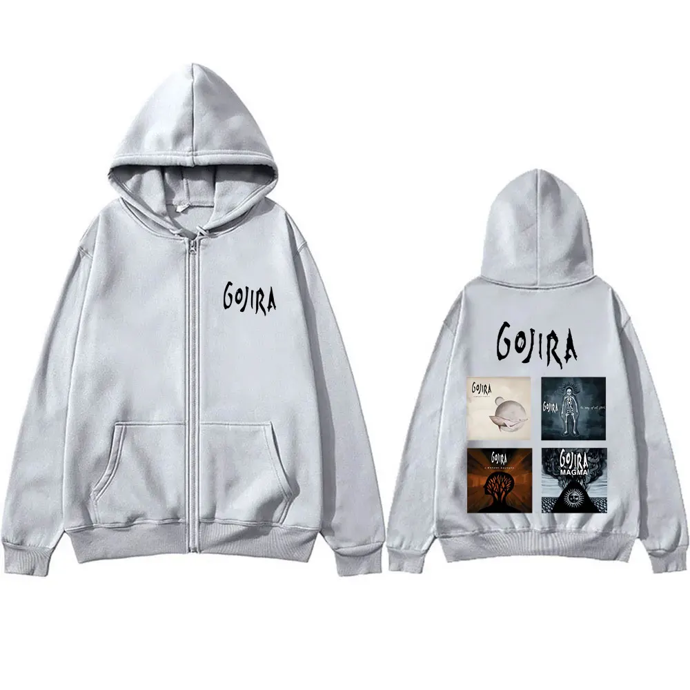 Rock Metal Band Gojira From Mars To Sirius Print Zipper Hoodie The Way of All Flesh Zip Up Jacket L'Enfant Sauvage Hoodies Coat