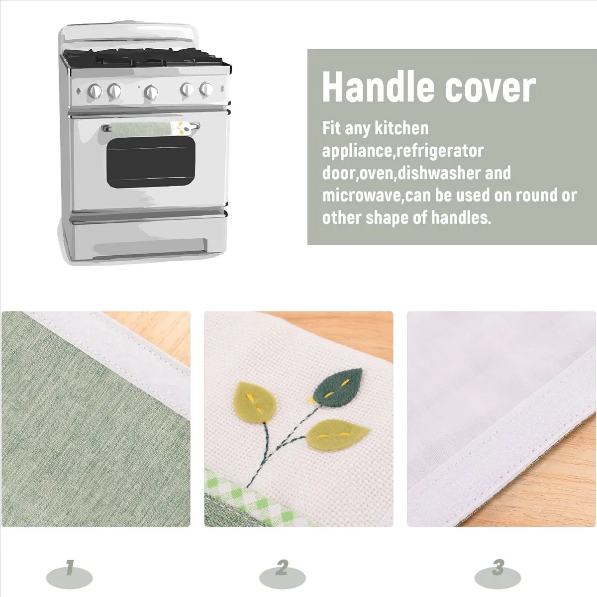 ●1 Pair Cotton Door Handle Covers Refrigerator Doorknob Cover Practical Double-Door Fridge Gloves Protector Home Kitchen Tools