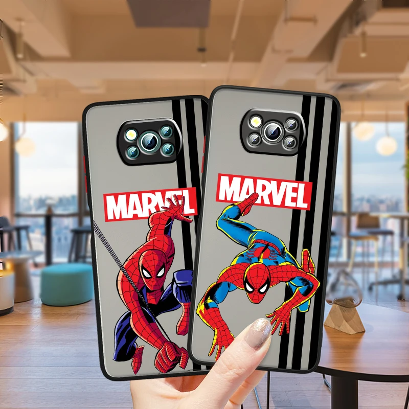 SpiderMan Deadpool Heroic Frosted Translucent For Xiaomi Mi Poco X5 X4 X3 M6 M5S M5 M4 M3 F5 F4 F3 F6 Pro 5G Cover Phone Case