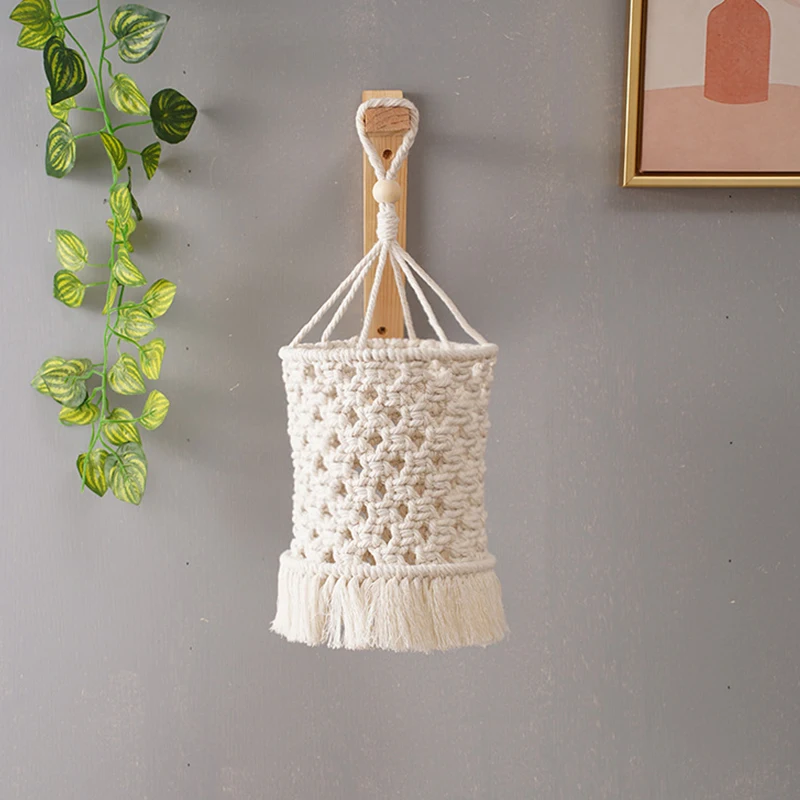 Bohemian Hand-Woven Lampshade Cotton Rope Chandelier Decorative Light Shade Woven Light Cover Home Decor Living Room Bedroom