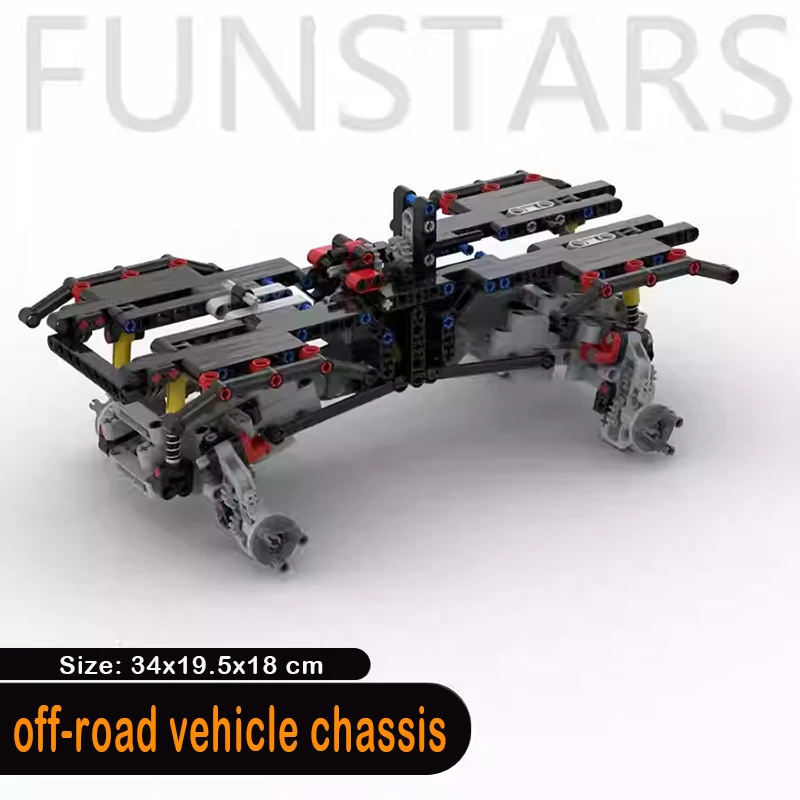 4WD التوجيه على الطرق الوعرة محور الهيكل اللبنات مع تعليق امتصاص الصدمات تعديل تسلق مركبة طفل لعبة تعليمية #4