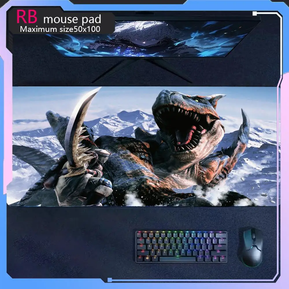 

MousePad Mon-ster Hunter Mouse Pad high-definition printing anime large game mouse pad Game console company keyboard mouse pad