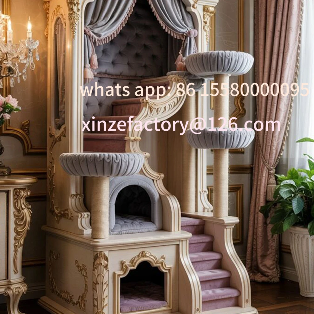 Gaiola de escalada interna de madeira personalizável para gatos