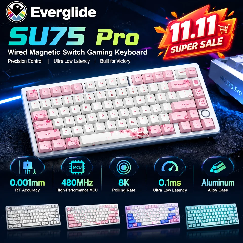 オリジナル Everglide SU75 Pro ゲーミングキーボード RGB
