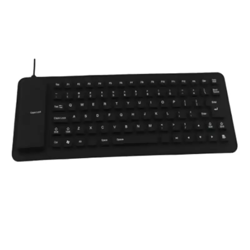 AT82-Silicone Mute Soft Keyboard 85-Key Computer Keyboard USB Wired Keyboard Portable Laptop Pc Folding Waterproof Keyboard
