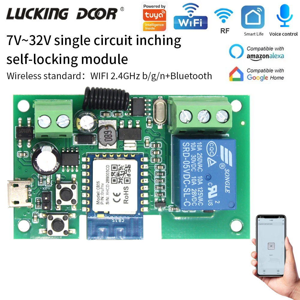 modulo-de-rele-com-suporte-a-1-canal-para-app-tuya-rf-433mhz-10a-usb-5v-ac-dc-7-32v-85-250v-controle-remoto-via-app-tuya-para-alexa-diy