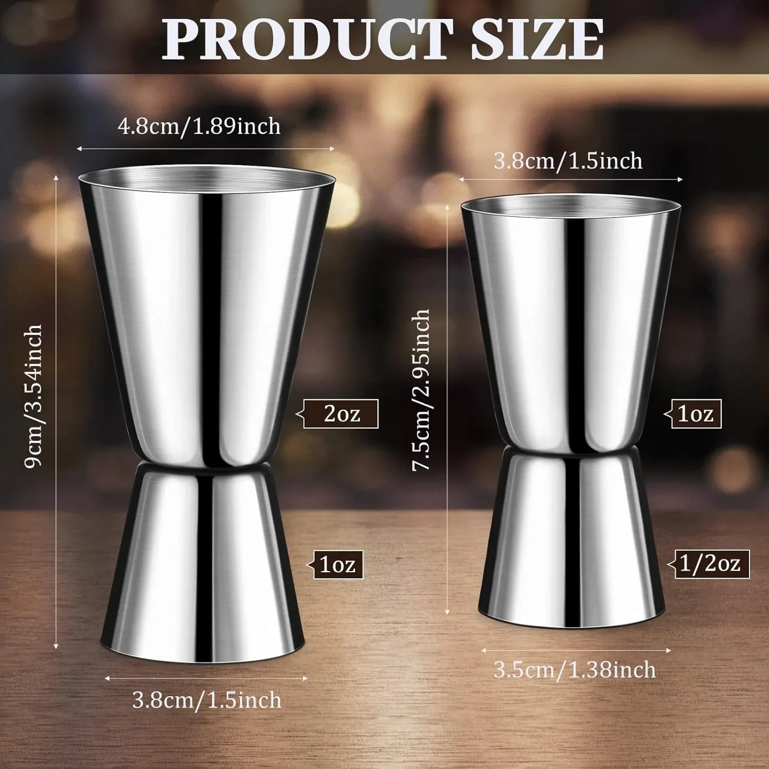 Stainless Steel Cocktail Shaker  Measure Cup Dual Shot Drink Spirit Measure Jigger Kitchen Gadgets wine accessories bartender