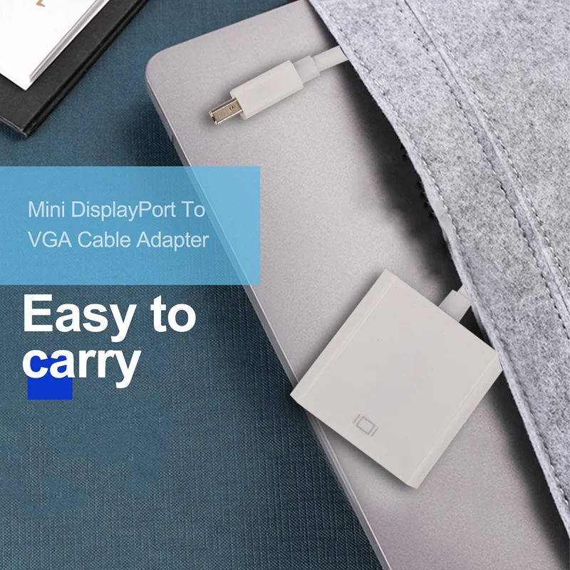 Per MacBook Air Pro iMac Mac Mini Thunderbolt Mini DisplayPort Display Port Mini DP a VGA Cable Adapter 1080P (bianco)