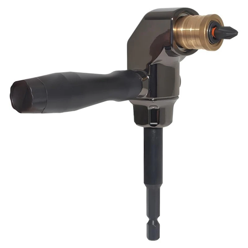 

Right Angle Drill Attachment, All Metal Body 90 Degree Drill Adapter With Detachable Handle, Drill Bit Corner Adapter