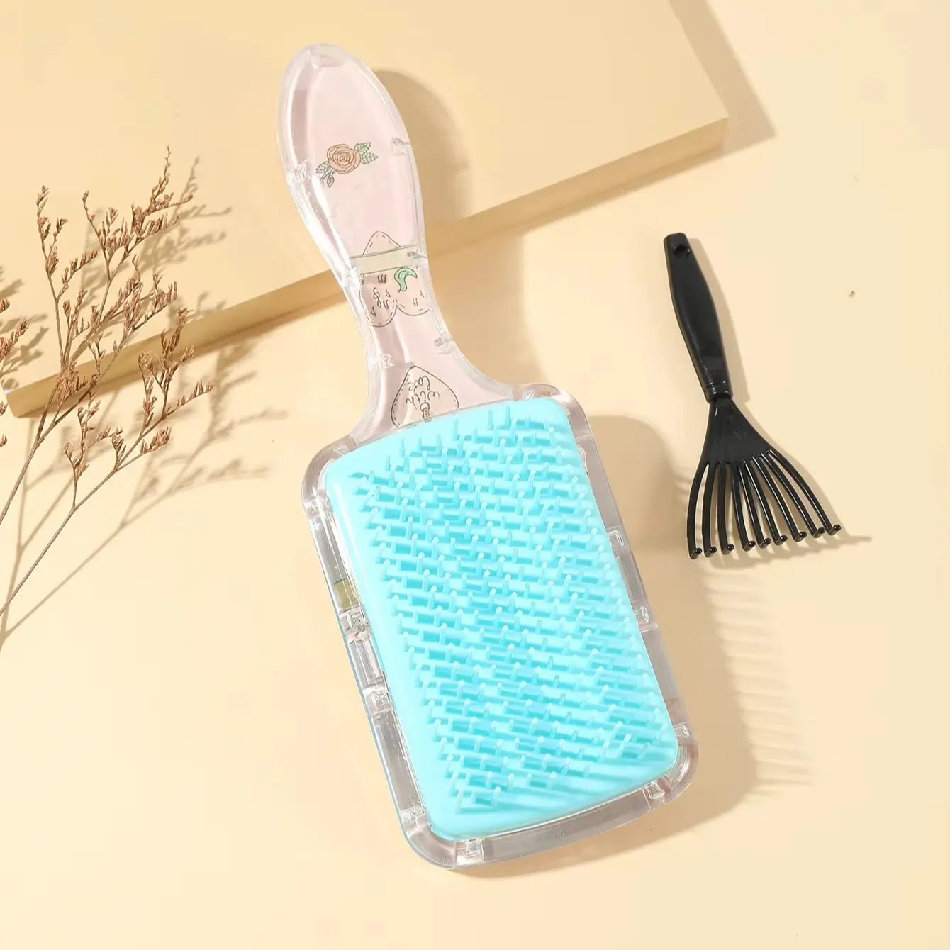 2 قطعة مشط الكرتون تدليك فروة الرأس وسادة هوائية تصفيف الشعر تنظيف مخلب المحمولة تصفيف الشعر مشط خاص للشعر المستعار الحقيقي #5