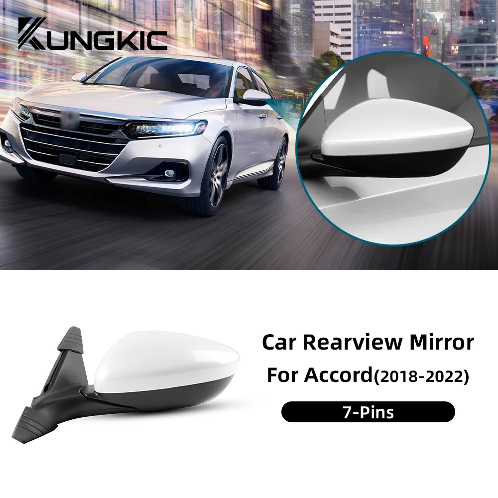 Left Door Mirror Compatible for Honda Accord Sport Hybrid EX 2018-2022 Power Heated Blind Spot Detection Side View Mirror 7Pins