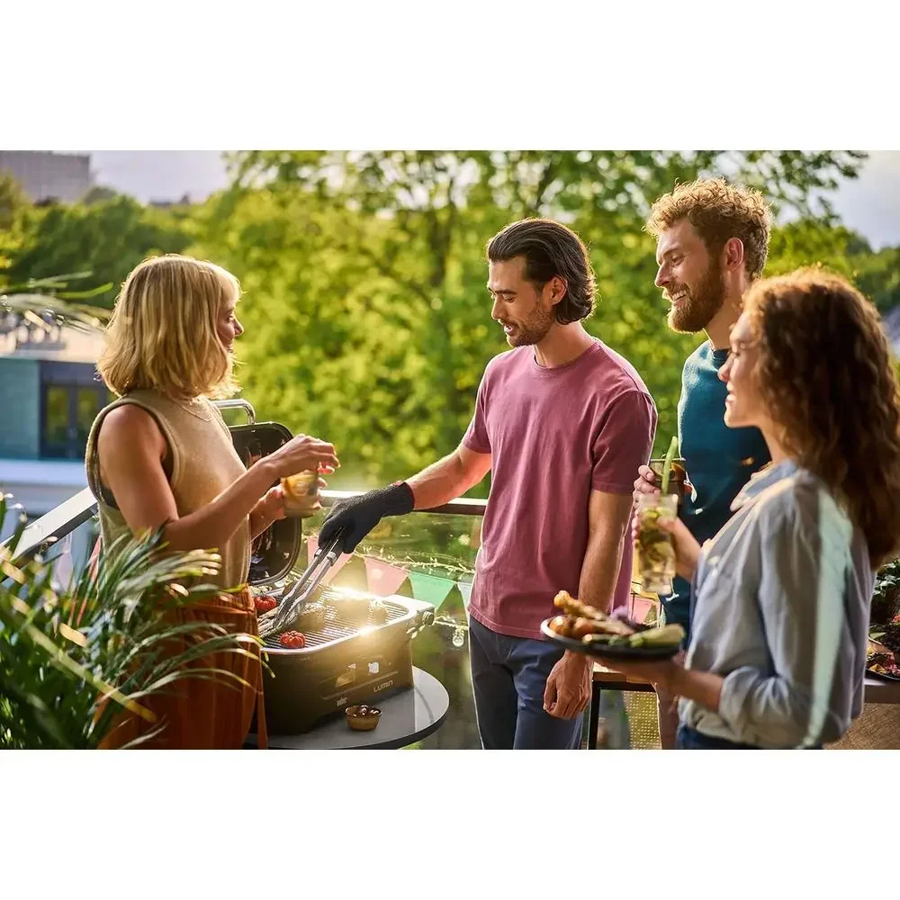 Compact Outdoor Electric Grill, Ideal for Patios, Balconies, and Decks - Portable and Convenient